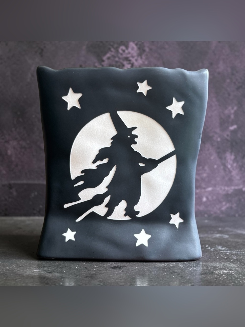 Vintage PartyLite Porcelain Witch Votive Luminary Halloween Decor